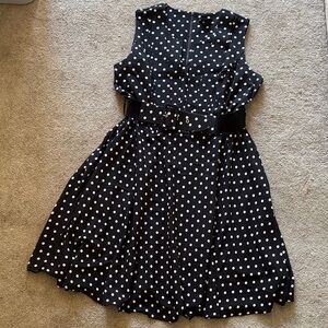 City Chic Black and White Polka Dot Dress